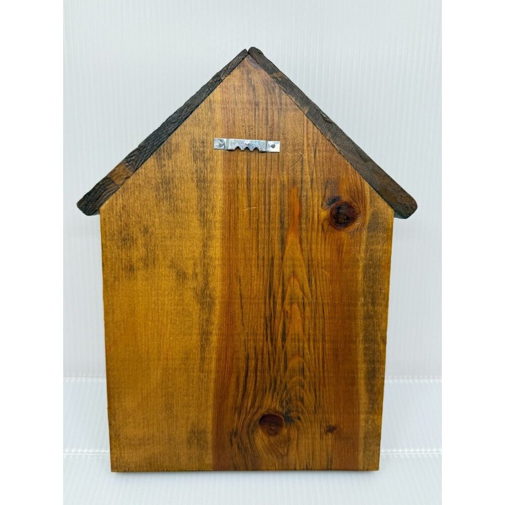 Vintage Artist Signed Hand Painted Owl House Wood Oval Plaque 7"x10 1/2" Retro - Picture 6 of 8